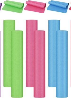 10 Pack Yoga Mats Bulk, 68" x 24" x 4mm Thick Yoga Mats for Kids and Adult Gym Mats Bundle Latex Free Exercise Mats with Non Slip Texture for Outdoor Yoga, Pilates or Workout (Multicolor)