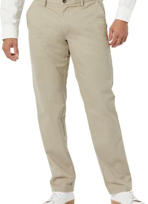 Amazon Essentials Men's Straight-Fit Wrinkle-Resistant Flat-Front Chino Trouser