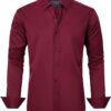 J.VER Men's Long Sleeve Plain Stretch Dress Shirt Casual Non Iron Business Formal Shirt S-6XL