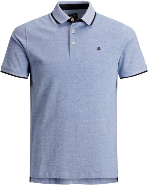 JACK & JONES Men's Fitted Polo Tee JJEPAULOS Plain Summer Shirt Collar Short Sleeve Classic Pique Cotton