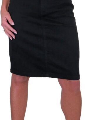 Women's Stretch Pencil Skirt Ladies Jeans Style Heavy Cotton Casual Summer Skirt 10-20