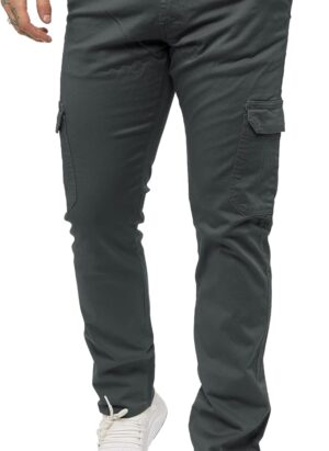 989Zé ENZO EZ410 Mens Cargo Combat Trousers Cotton Slim Fit Chinos Stretch Jeans Work Pants Casual