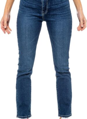 989Zé ENZO Ladies Jeans Stretch Slim Straight Leg Cotton Casual Denim Pants with Pockets