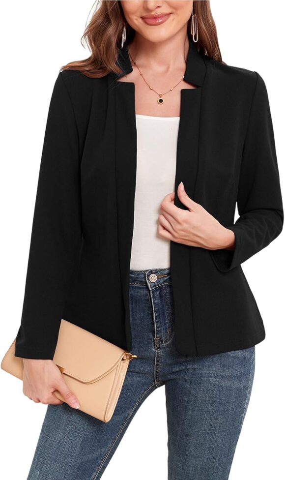 MINTLIMIT Blazers for Women Business Casual Open Front Long Sleeve Blazer Work Office Jackets Balzer with Pockets 2024