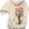 YILEEGOO Y2k Hoodies for Women Teen Girls Embroidery Graphic Flower Oversized Hooded Sweatshirts Vintage Floral Sweater Pullover Tops