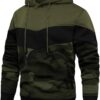 AOTORR Men’s Fleece Hoodie Pullover Casual Hooded Sweatshirt Contrast Color Top with Kanga Pocket