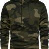 AOTORR Mens Hoodies Pullover Camo Hooded Sweatshirt Patchwork Top Long Sleeve Hoody Casual Tops with Pockets