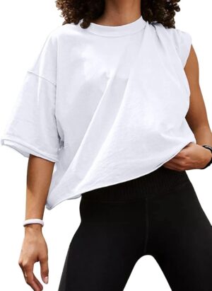 AirMood Oversize Workout Crop Tshirt Tops Oversized Casual