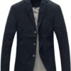 Allthemen Mens Casual Blazer Slim fit Long Sleeve Jacket Washed Cotton 3-Button Casual Suits Blazer Jackets