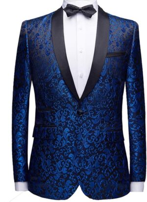 Allthemen Men's Luxury Casual Blazer Slim Fit Paisley Floral Jacquard Suit Jackets Stylish Coats Chic Jackets