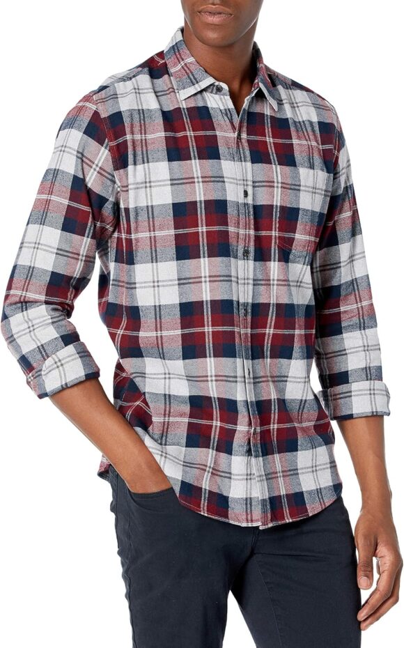 Amazon Essentials Men's Long-Sleeve Flannel Shirt (Available in Big & Tall)