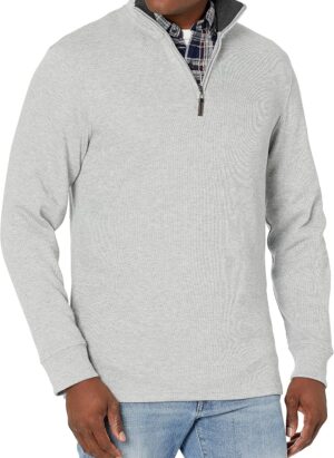 Amazon Essentials Men's Quarter-Zip French Rib Jumper