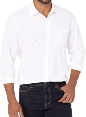 Amazon Essentials Men's Regular-Fit Long-Sleeve Casual Poplin Shirt