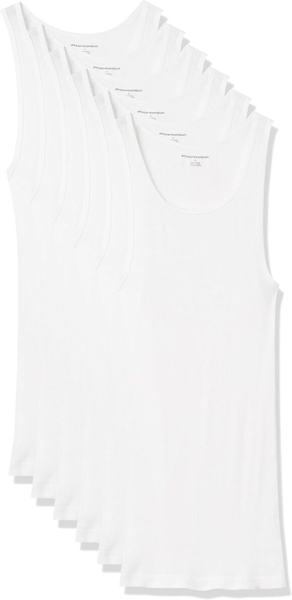 Amazon Essentials Men's Tank Vests, Pack of 6
