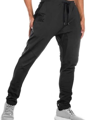 BROKIG Mens Gym Joggers Sweatpants, Causal Slim Fit Running Trousers Tracksuit Jogging Bottoms with Double Pockets