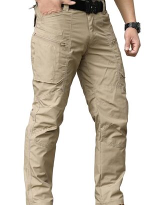 CARWORNIC Men's Hiking Tactical Trousers Lightweight Rip-Stop Combat Work Cargo Pants with Multi Pockets