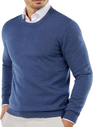 COOFANDY Men's Crew Neck Jumper Knitted Pullover Men Soft Sweater Lightweight Classic Jumpers Long Sleeve