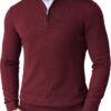 COOFANDY Men's Jumpers Quarter Zip Knitted Sweater Long Sleeve Winterpullover Warm Lightweight Pullover Solid Jumpers Classic