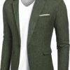 COOFANDY Men's Suit Jacket Sporty Leisure Blazer Regular Fit Men's Suit One Button Business, Dark green, XL