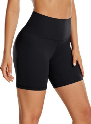 CRZ YOGA Womens Butterluxe 6'' Yoga Shorts - High Waisted Workout Gym Leggings Running Spandex Biker Shorts