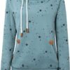 Cassiecy Womens Hoodies Long Sleeve High Necked Printed Hoodies Casual Comply Pullover Sweatshirts with Pockets