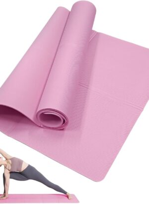 Classic Yoga Mat for Women and Men, LULUWA Non Slip Portable 4mm Thick EVA Exercise Gym Mat for Fitness Yoga Pilates Workout Outdoor Camping Travelling