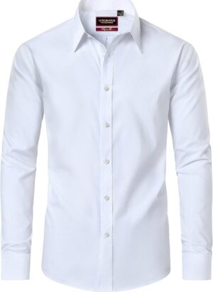 DEMEANOR Dress Shirts for Men Long Sleeve Mens Dress Shirts Cotton Regular Non Iron Formal Shirts for Men Dress Shirt