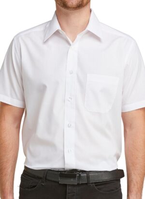 Double TWO Men's Short Sleeve Shirt Classic Fit Easy Care Formal Business Shirt