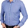 ETIKMEN Long Sleeve Oxford Shirts for Men | Cotton Slim Fit Men's Casual Shirts | Stylish Comfortable Striped Shirt Without Pocket