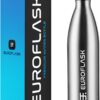 EuroFlask Stainless Steel Water Bottle, Leak Proof Metal Water Bottles with Double Wall Vacuum Insulation-12 Hrs Hot & 24 Hrs Cold Drinks Bottle for Gym, Sports and Work (Stainless Steel, 750 mL)