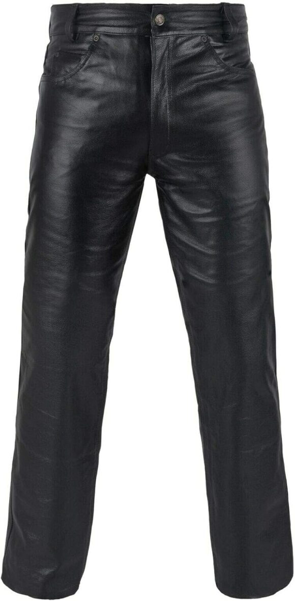 FNine Genuine Leather Full Grain Motorbike Leather Pants, Motorcycle Style