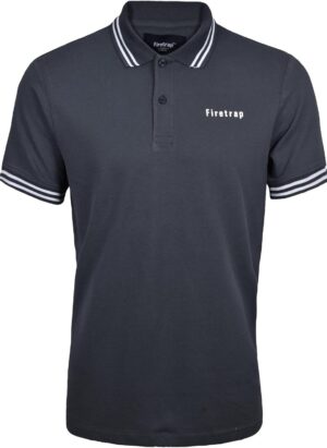 Firetrap Mens Polo Shirt Cotton Polos Tshirt Short Sleeve Summer Ribbed Tipping Collar Tshirts Top