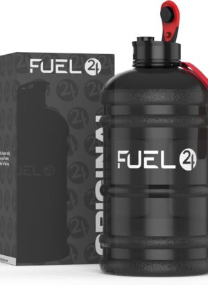 Fuel24 Jug - 2.2 Litre Water Bottle - Extra Strong Flex Material - Drop Proof, Pop or Straw Cap Options - 2.2L Large Gym Sports Bottle, BPA FREE