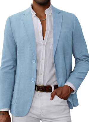 GRACE KARIN Men's Casual Blazer Sport Coat Lightweight 2 Button Business Suit Jackets