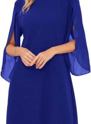 GRACE KARIN Women's Summer Elegant Chiffon Dress 3/4 Sleeve Formal A Line Wedding Guest Dresses