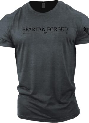 GYMTIER Spartan Forged - Chest Logo - Men's Gym T-Shirt Bodybuilding Training Workout Lifting Top Clothing