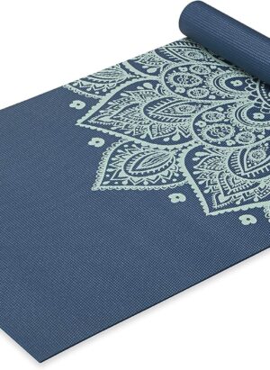 Gaiam Premium Printed Non-Slip Yoga Exercise Fitness Mat 5mm Thick Suitable for All Types of Yoga, Pilates and Floor Exercises (172 x 61 x 5 mm)