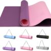 Good Nite Yoga Mat Exercise Fitness Mat Extra Thick Non-Slip Training Mats for Sports Pilates Gym Mats Floor Gym Resistance Mat with Carrying Strap 183 x 61 x 0.6 cm