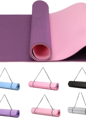 Good Nite Yoga Mat Exercise Fitness Mat Extra Thick Non-Slip Training Mats for Sports Pilates Gym Mats Floor Gym Resistance Mat with Carrying Strap 183 x 61 x 0.6 cm