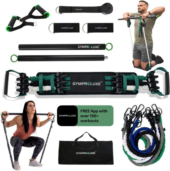 Gymproluxe Original Portable Gym - Resistance Exercise Band Set for Home Gym - 90KG Resistance Band Set for Men and Women - Multi Gym Fitness Equipment for Home Workout…