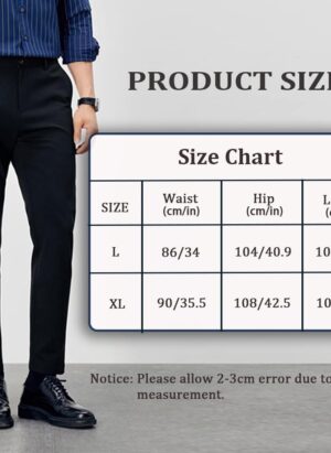 HAGOT Men's Slim-Fit Stretch Trouser, Casual Stretch Chino Trouser, Casual Formal Work Pants, Comfort Outdoor Pants Chino Trousers with Pockets