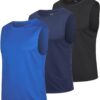 HUAKANG Men's 3 Pack Running Tank Tops Breathable Workout Muscle Sleeveless T-Shirts Summer Gym Fitness Vests Quick Dry Tops Training Bodybuilding Shirts