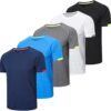 HUAKANG Mens Short Sleeve Crew Neck Gym T Shirt Running Tops Mens Breathable Moisture Wicking Active Workout Shirts