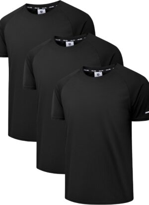 Holure Men's 5 Pack Sportswear Breathable T-Shirts Quick-Drying Short-Sleeve Shirts