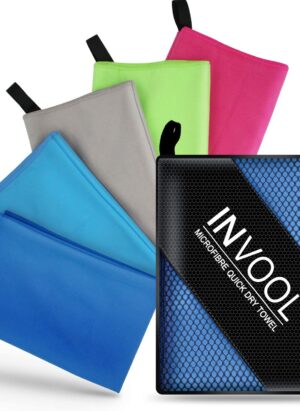 Invool Microfibre Towel, Quick Dry Towel & Beach Towels for Travel, Camping, Gym, Beach, Vacation, and Sport- Fast Drying and Absorbent(Dark Blue)