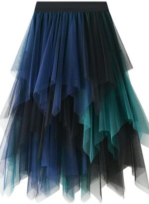 JEROZIYANT Women's Skirt Tulle Layered Underskirt Skirt Ballet Tutu Prom Party, Pleated Dress A-line Midi Skirt High Waisted Skirt