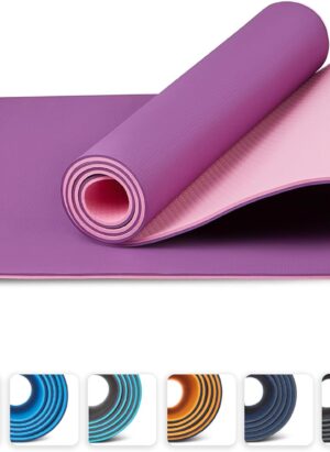 KEPLIN Yoga & Exercise Mat with Carry Strap, Large Non-Slip Comfortable Training & Workout Floor Mat for Home or Outdoor, Gym, Pilates, Gymnastics, HiiT, Stretching & Meditation