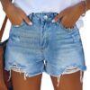 KISSMODA Women’s Denim Shorts Ripped High Waisted Hot Shorts Ladies Cut Off Jean Shorts Cute Shorts