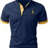 LIUPMWE Mens Polo Shirts Short Sleeve Giraffe Embroidery Golf T-Shirt S-2XL