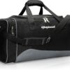 LifeStyleMall Sports Bag - Gym Bag - 35 L - Gym Bag Mens – Travel Bag – Waterproof and Tear Resistant Duffle Bag – Multipurpose -Modern Design – Ideal for Gym, Airport (Black/Grey)
